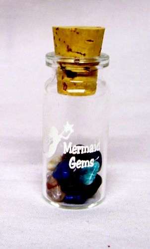 NGH109C Mermaid Gems in Mini Glass Bottle With ...